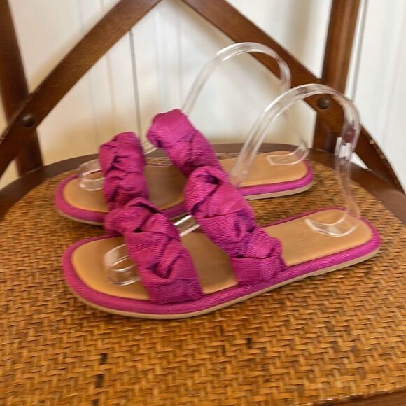 Universal thread pink double strap sandals size 6 - Picture 2 of 8